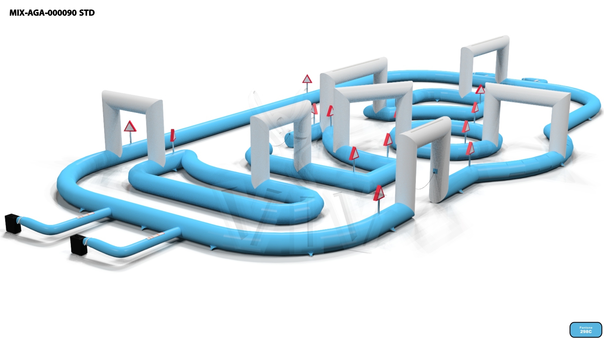 Autoskuter track commercial inflatable action game