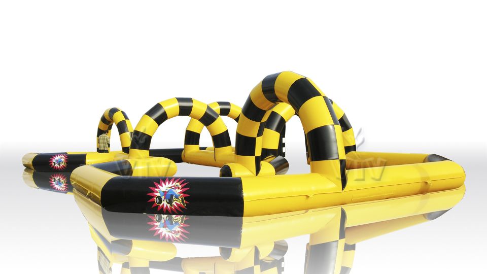 Scooter racecourse C shape with one entrance commercial inflatable action game