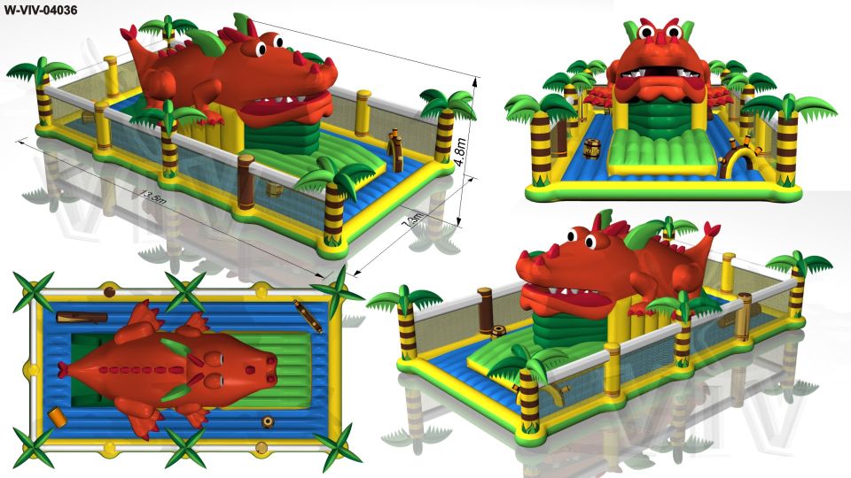 Active Center Dragon 13,5 x 7,3 x 4,8 m commercial inflatable active center