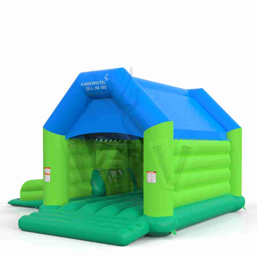 Bounce L with roof and slide commercial inflatable bounce