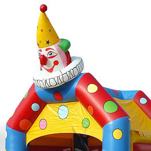 Clown 4 x 3 m with roof and figures commercial inflatable bounce