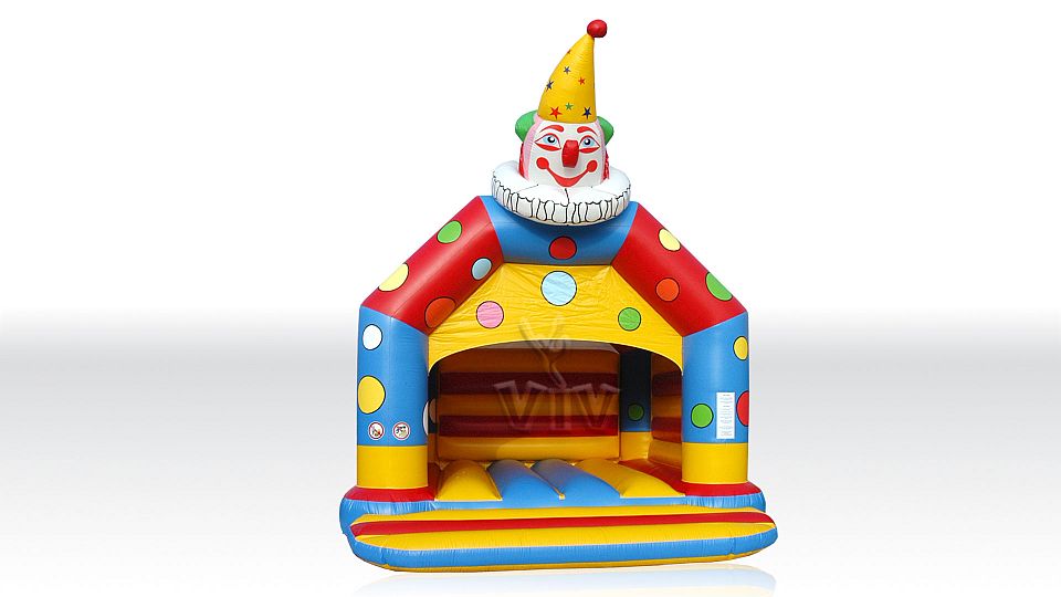 Clown 6 x 5 m with roof and figures commercial inflatable bounce