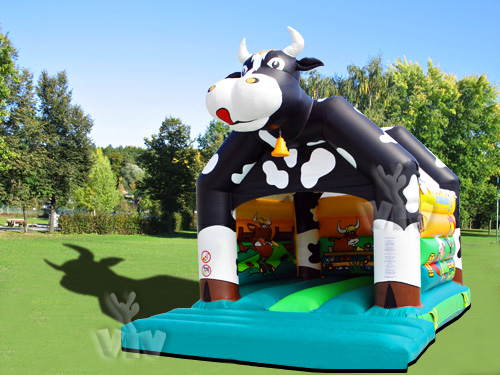 Cow roofed inflatable bounce