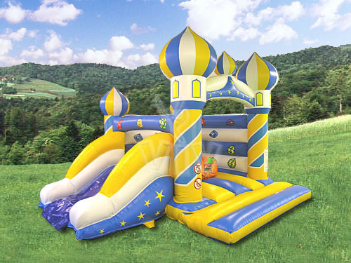 Alladin open-top inflatable castle with slide