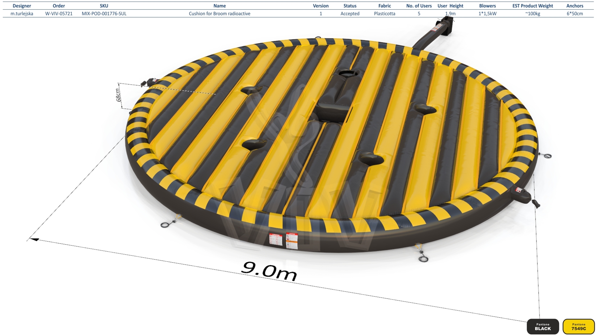 Air cushion for Broom radioactive waste (without additionals) commercial mechanical broom attraction