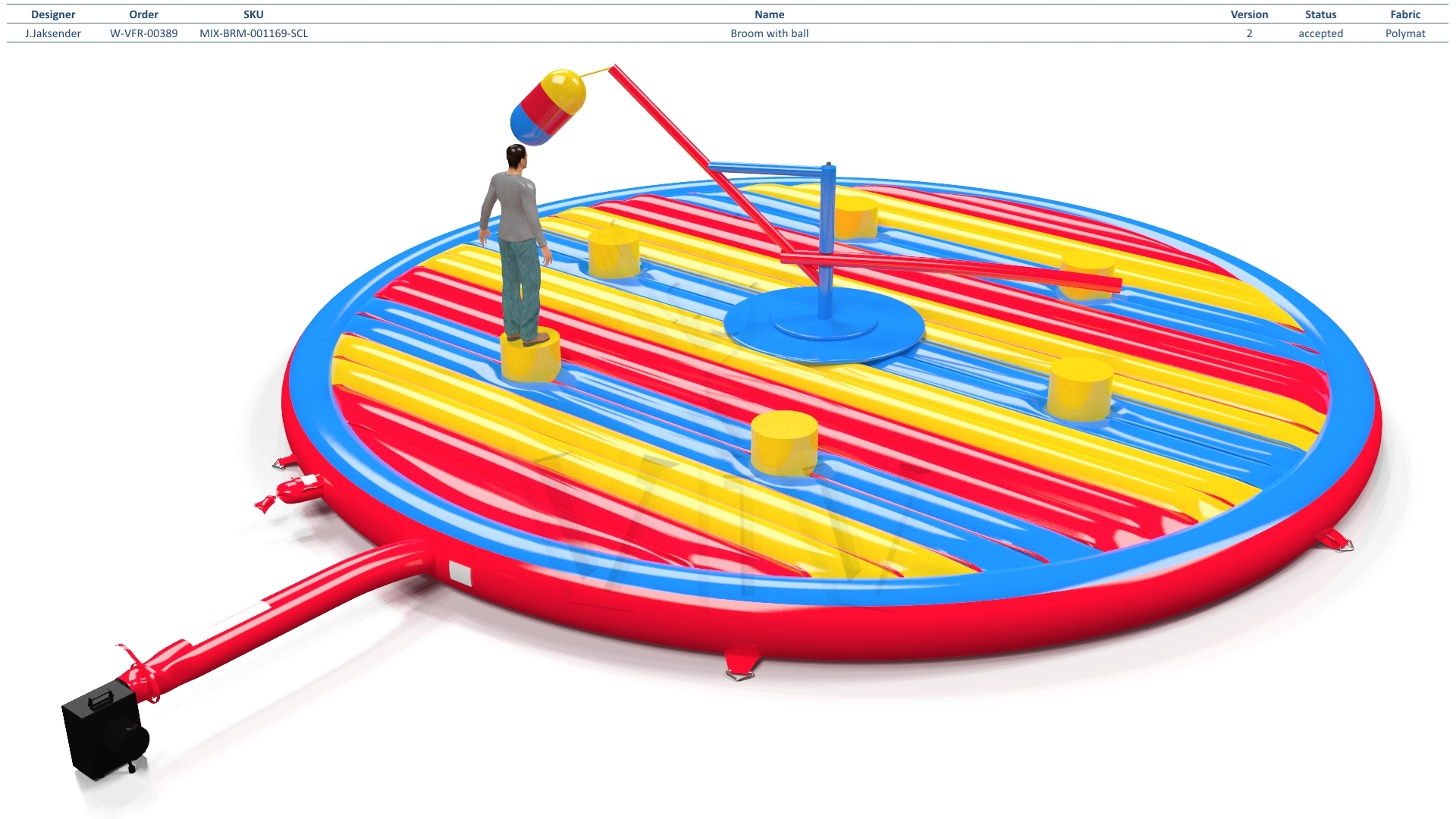 Broom with ball commercial mechanical broom attraction
