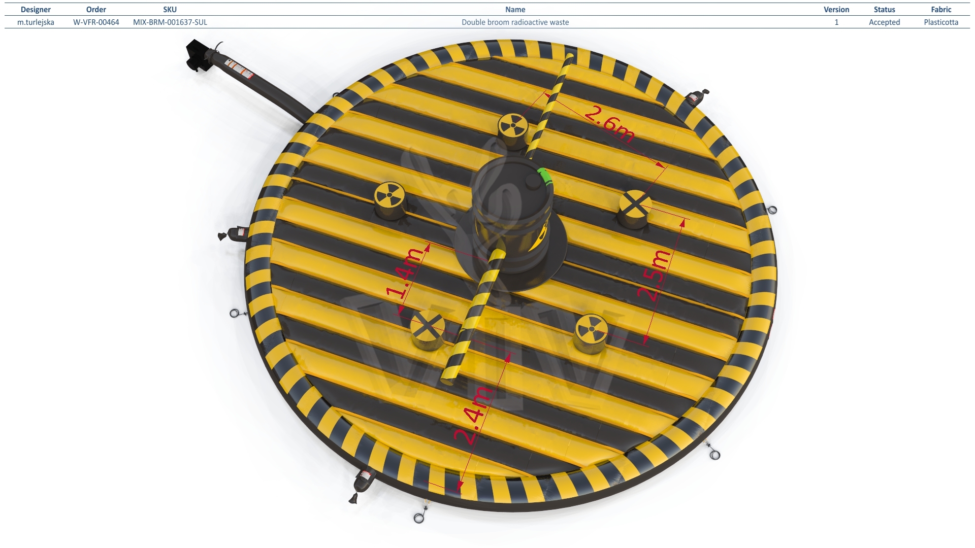 Double Broom Radioactive Waste commercial mechanical broom attraction