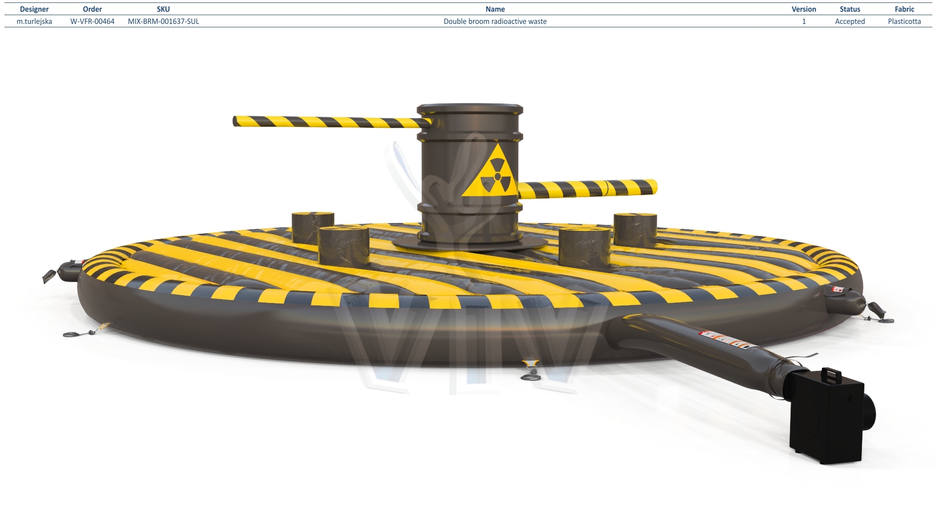 Double Broom Radioactive Waste commercial mechanical broom attraction