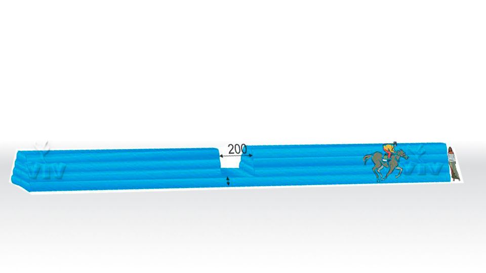 Fence for horse race course 25 x 1,2 x 1,9 m commercial custom inflatable