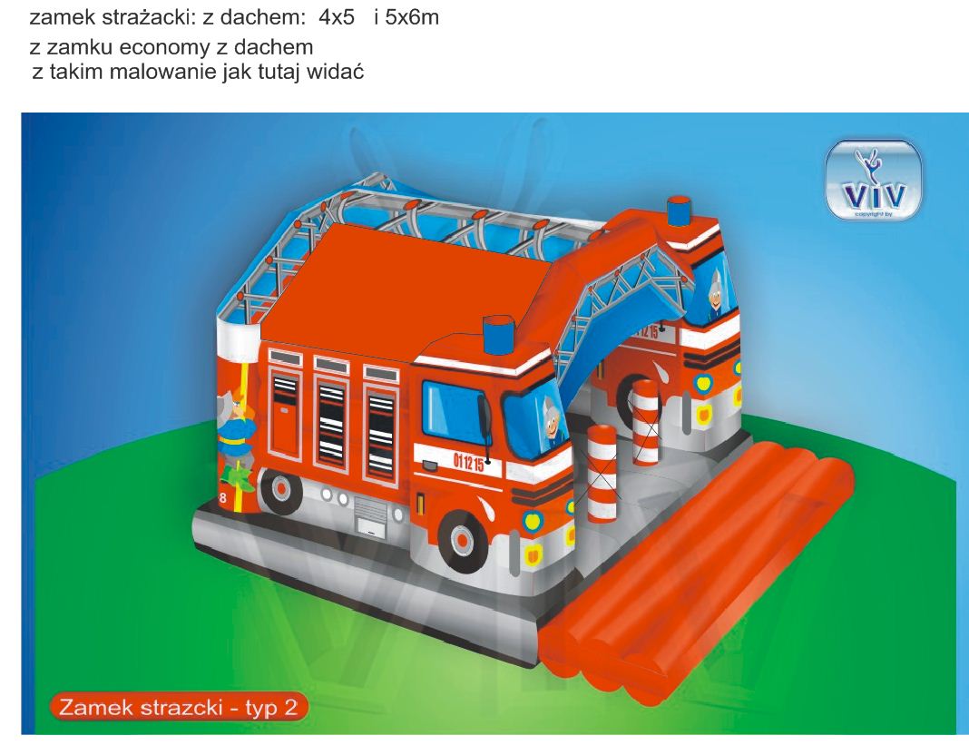 Fire truck 5,2 x 6,2 m commercial custom inflatable