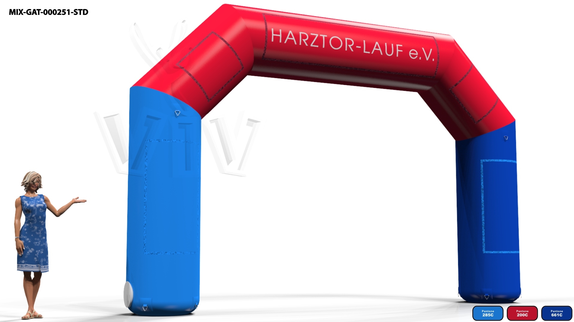 Diagonal gate Harztor commercial promotional inflatable gate