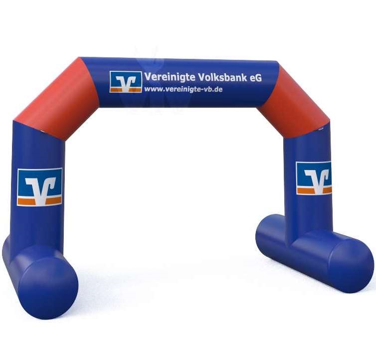 Diagonal self - standing gate "Volksbank" - Collection Volksbank commercial promotional inflatable gate