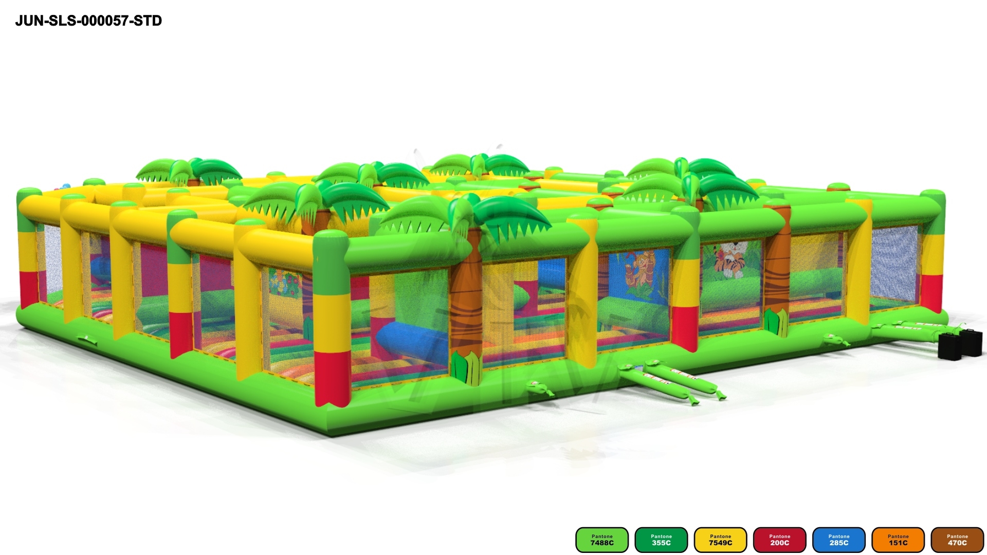 Playground Jungle with labyrinth commercial inflatable playground