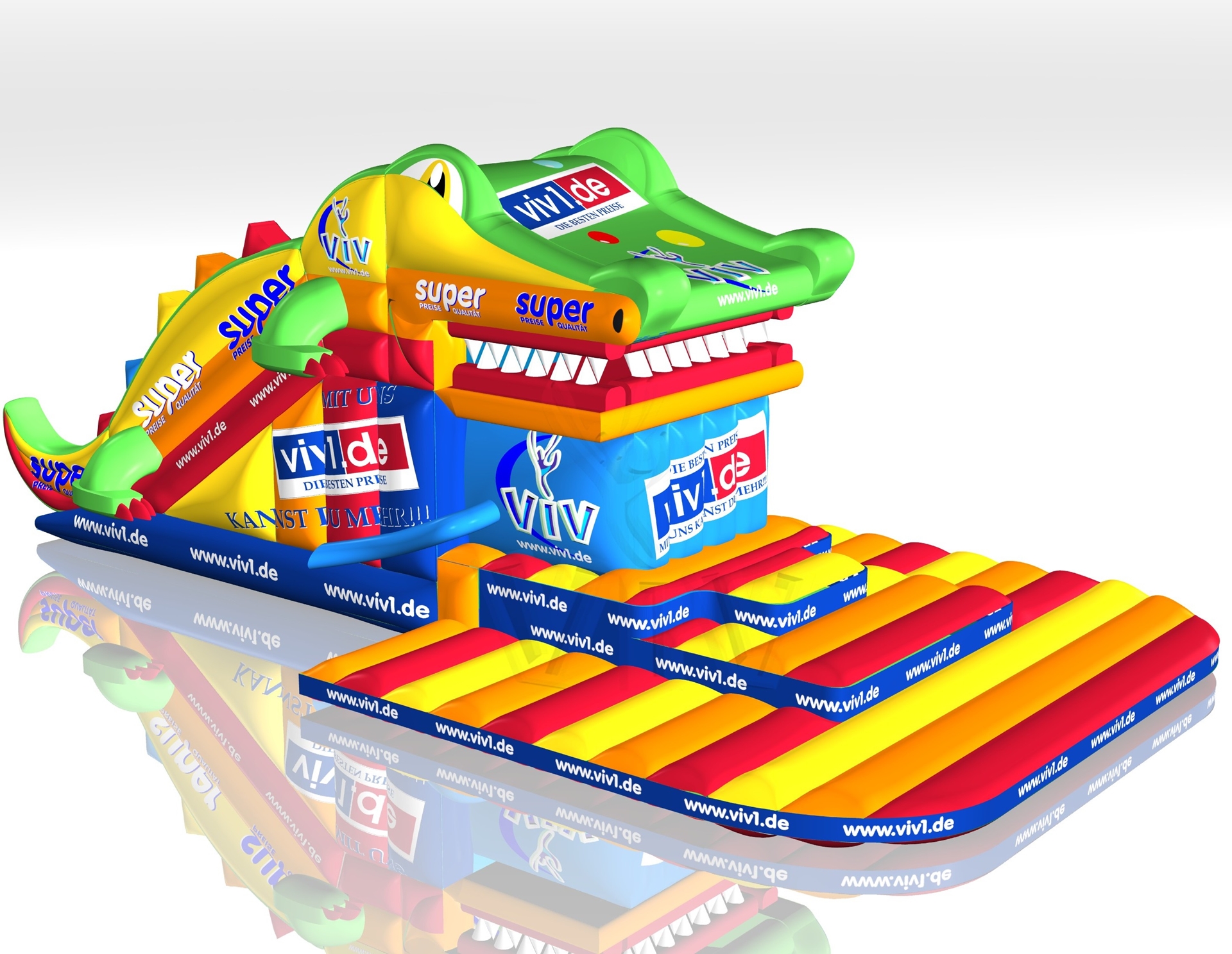 Crocodile VIV commercial inflatable slide