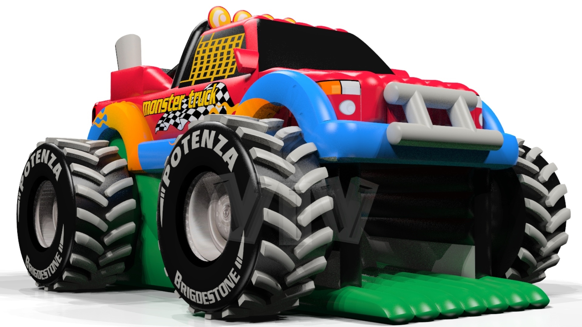 Monster Truck commercial inflatable slide
