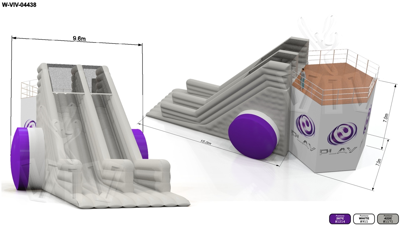 Slide Play 15 x 7 x 9,6 m commercial inflatable slide