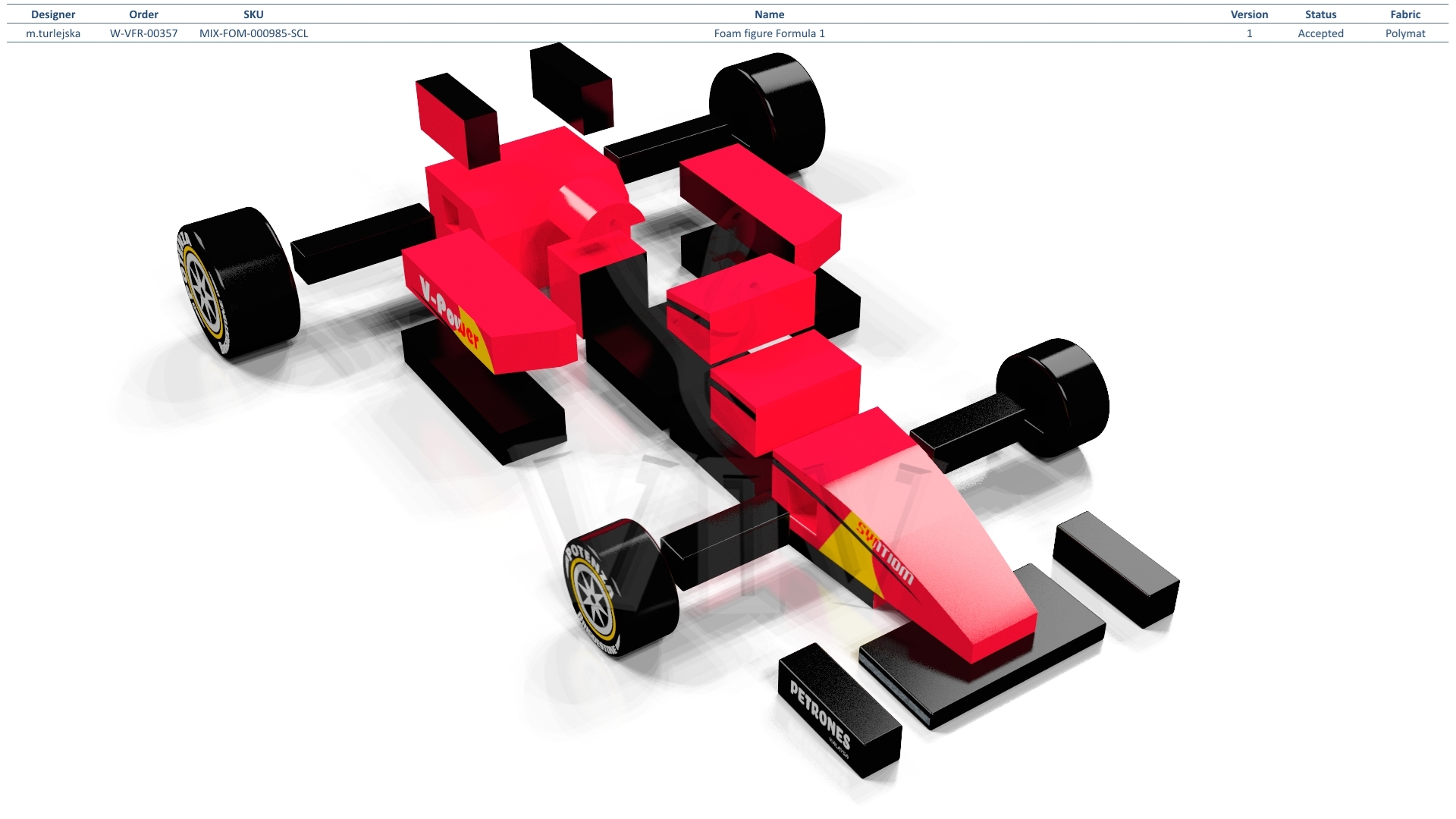 Foam figure Formula 1 commercial inflatable softplay