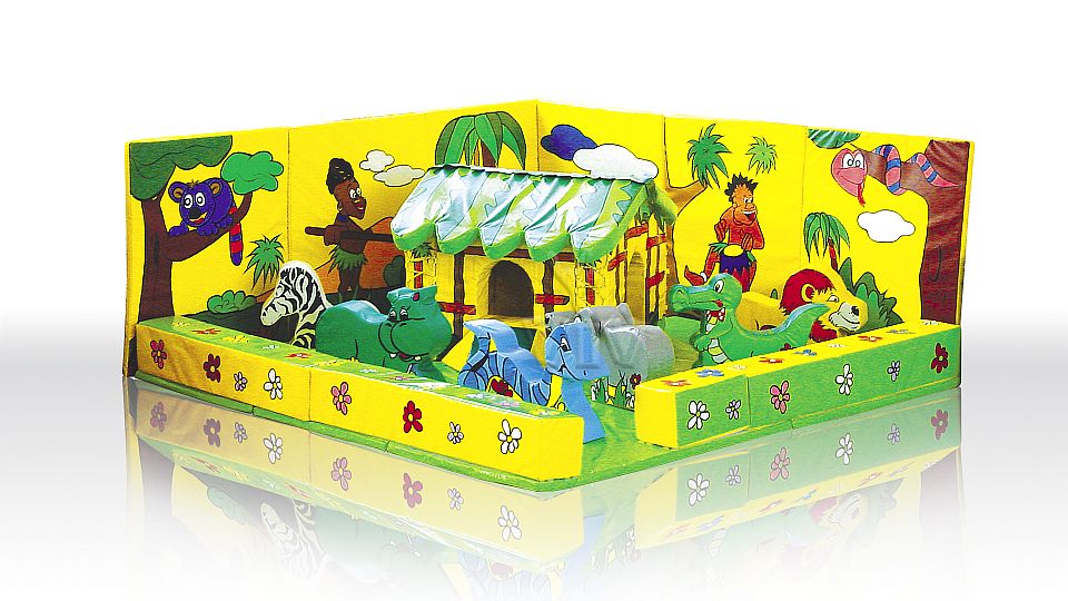 Jungle without animals (2 wall / 2 barrier / floor / mini hut) commercial inflatable softplay