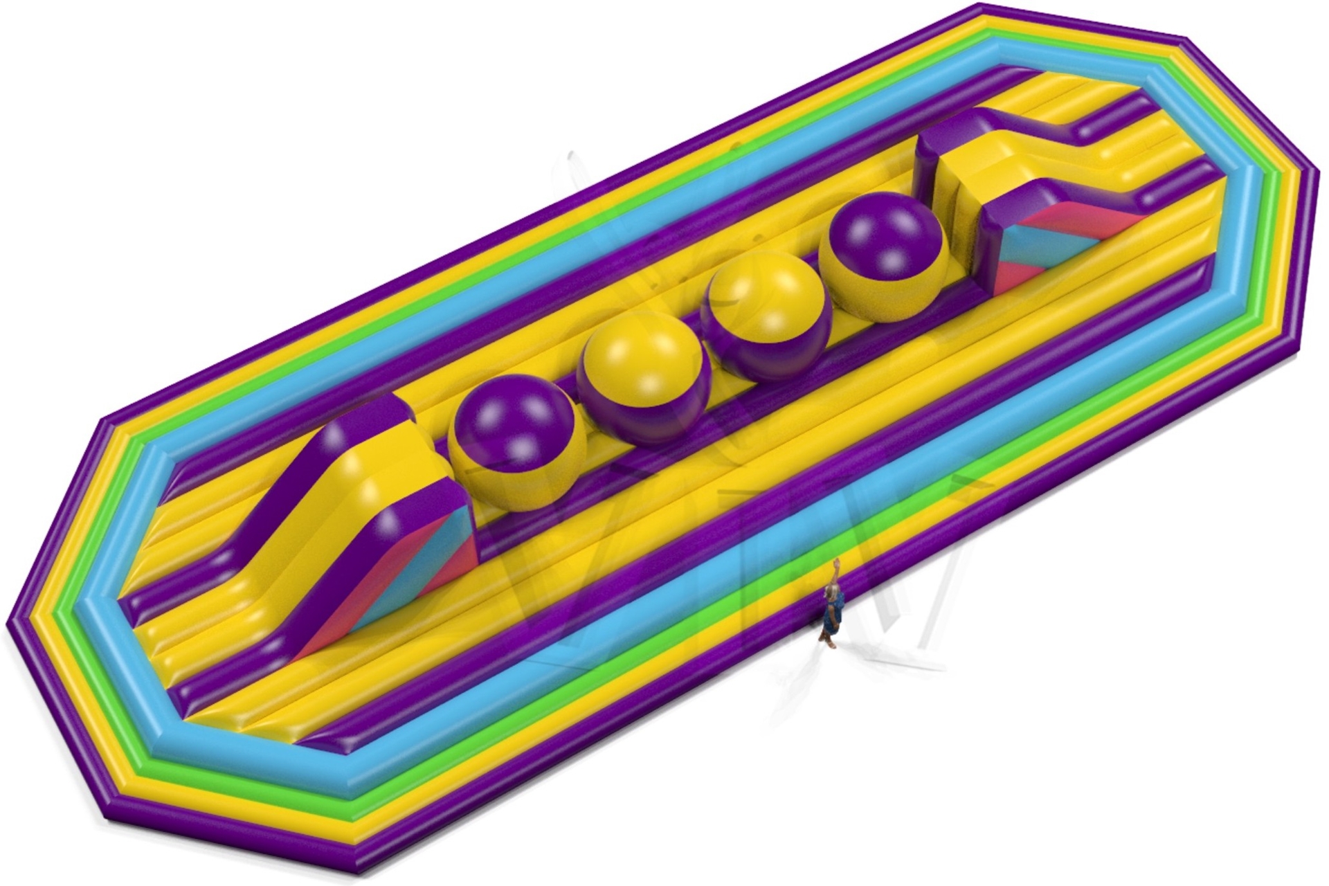 Wipe-Out Startup XL - Extra Large commercial inflatable wipe-out attraction