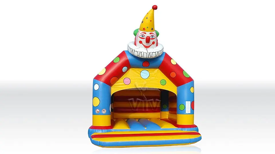 Clown 10 x 7 m with roof and figures commercial inflatable bounce