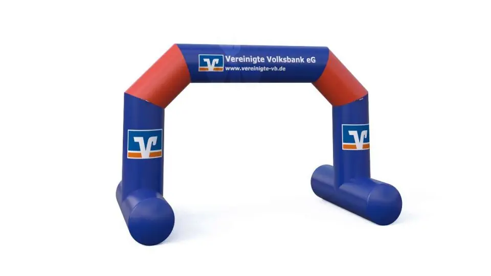 Diagonal self - standing gate "Volksbank" - Collection Volksbank commercial promotional inflatable gate