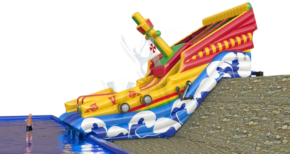 Galeon on the slope commercial inflatable slide