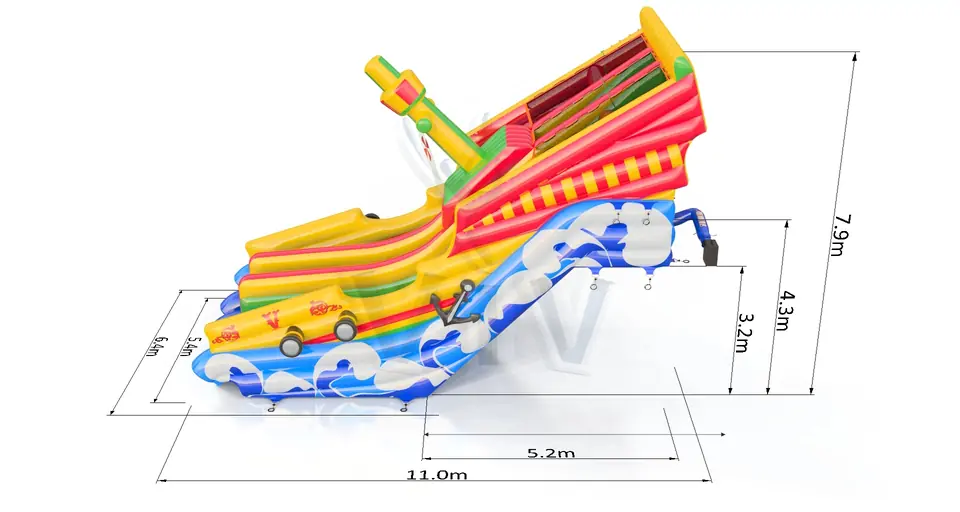 Galeon on the slope commercial inflatable slide