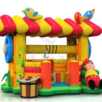 Well roofed inflatable bounce